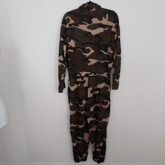 Easel 100% Cotton Camouflage Button Down Long Sleeve Jumpsuit NWT - Picture 12 of 16